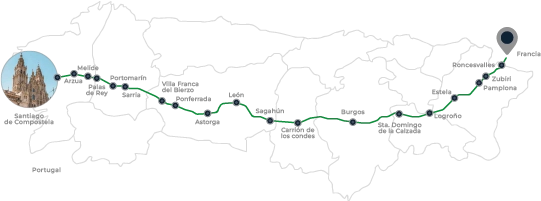 Mapa Camino de santiago bike bfree